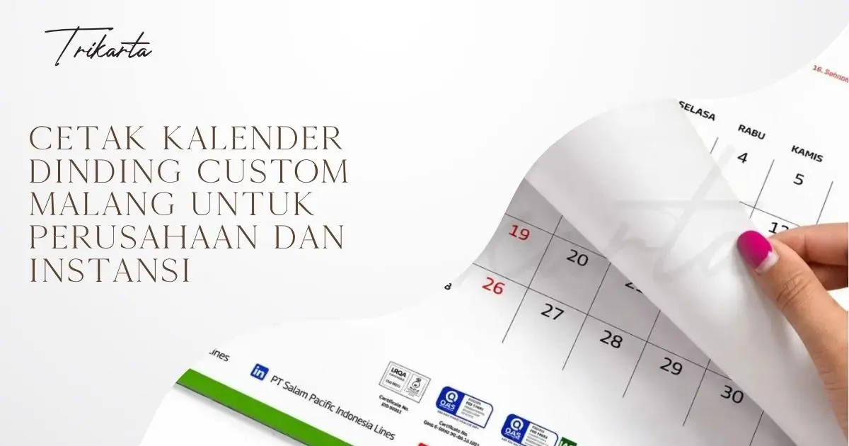 Cetak Kalender Dinding Custom Malang untuk Perusahaan dan Instansi