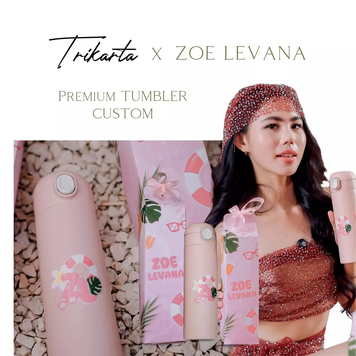 5. Zoe Levana, Tumbler Custom Hasil Desain Sendiri