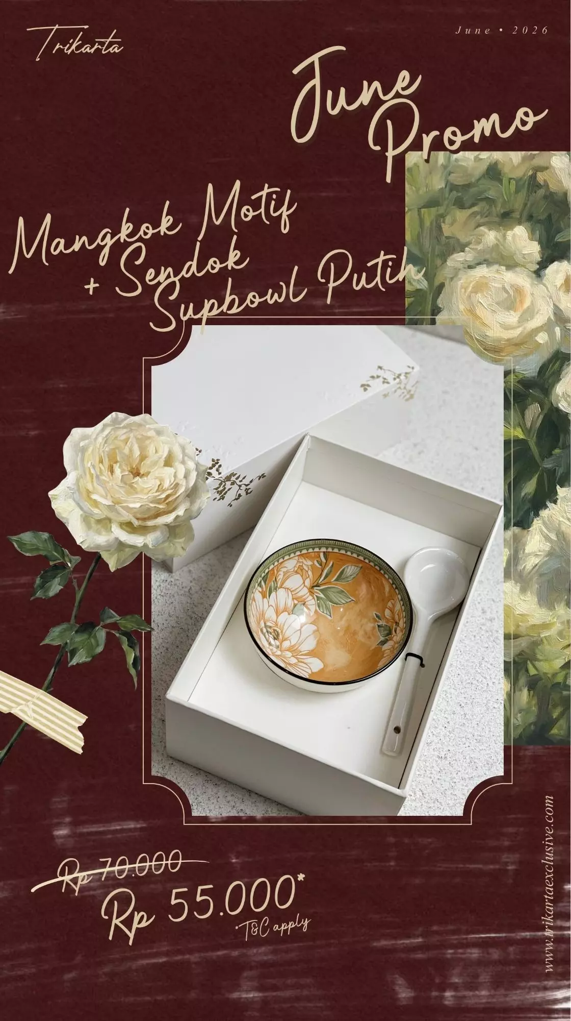 Mangkok Motif Sendok Putih