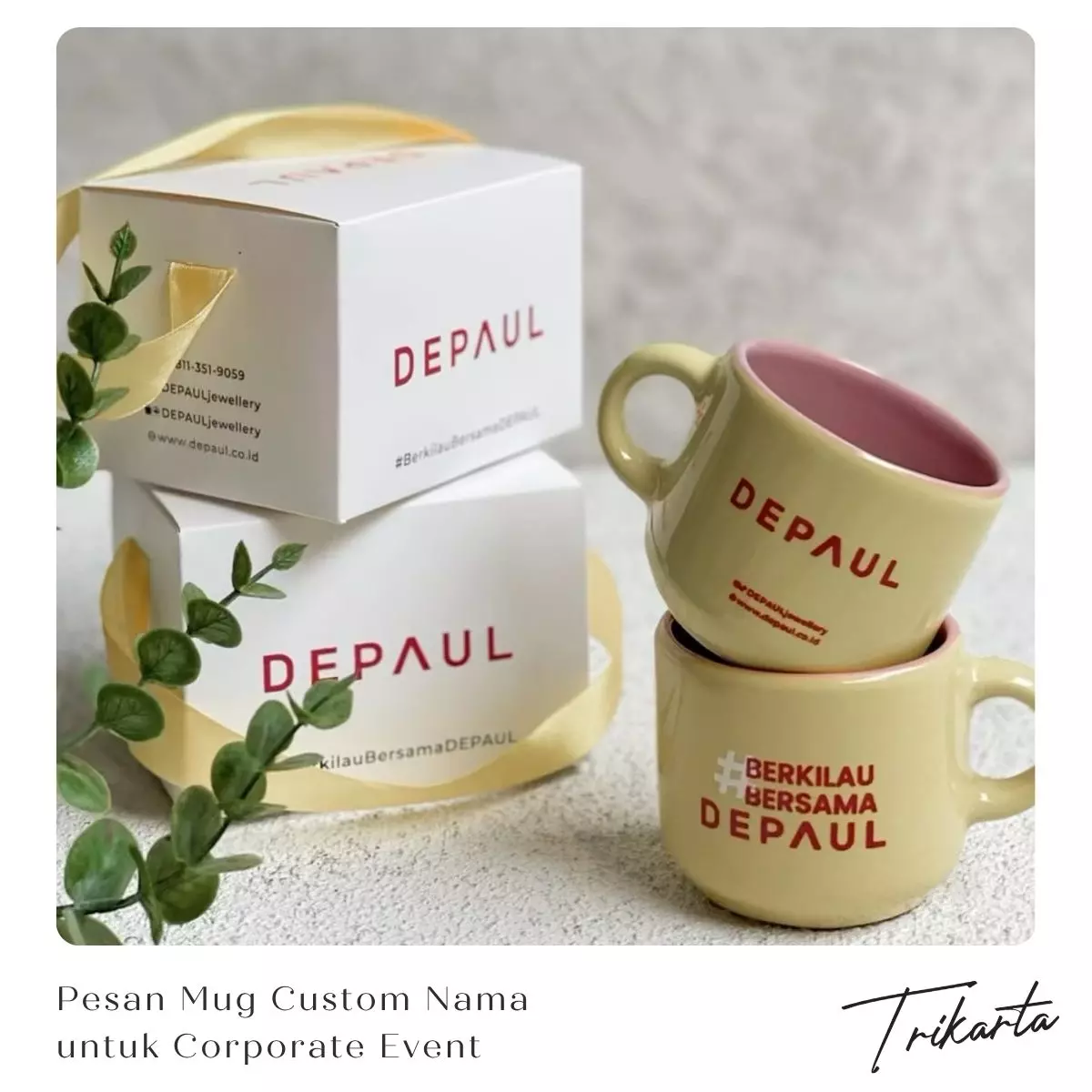 Pesan Souvenir Mug Custom Nama untuk Corporate Event di Trikarta Malang