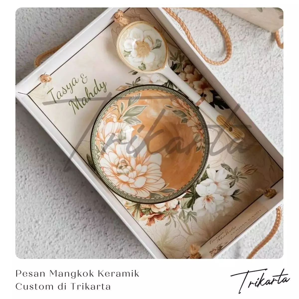 Pesan Souvenir Mangkok Keramik Custom di Trikarta Ngagel