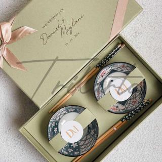 Mangkok Motif - Sumpit Set 2 Kemasan Hardbox