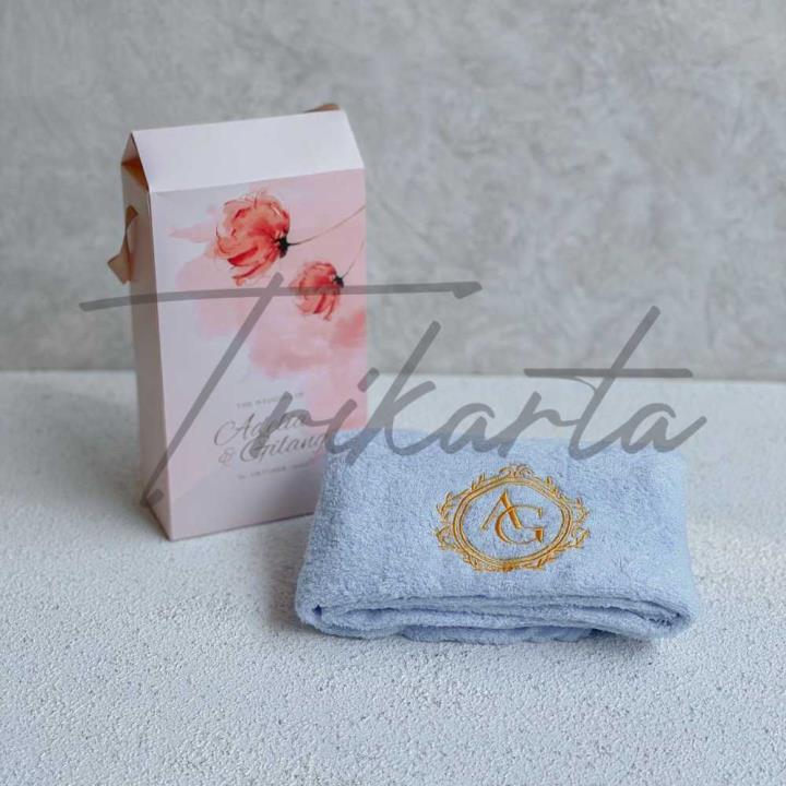 Handuk 30 x 70cm (warna khusus) Packing Paperbox Kerucut