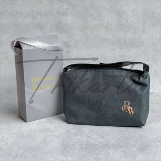 Pouch PVC Denim Tali Kancing Atas