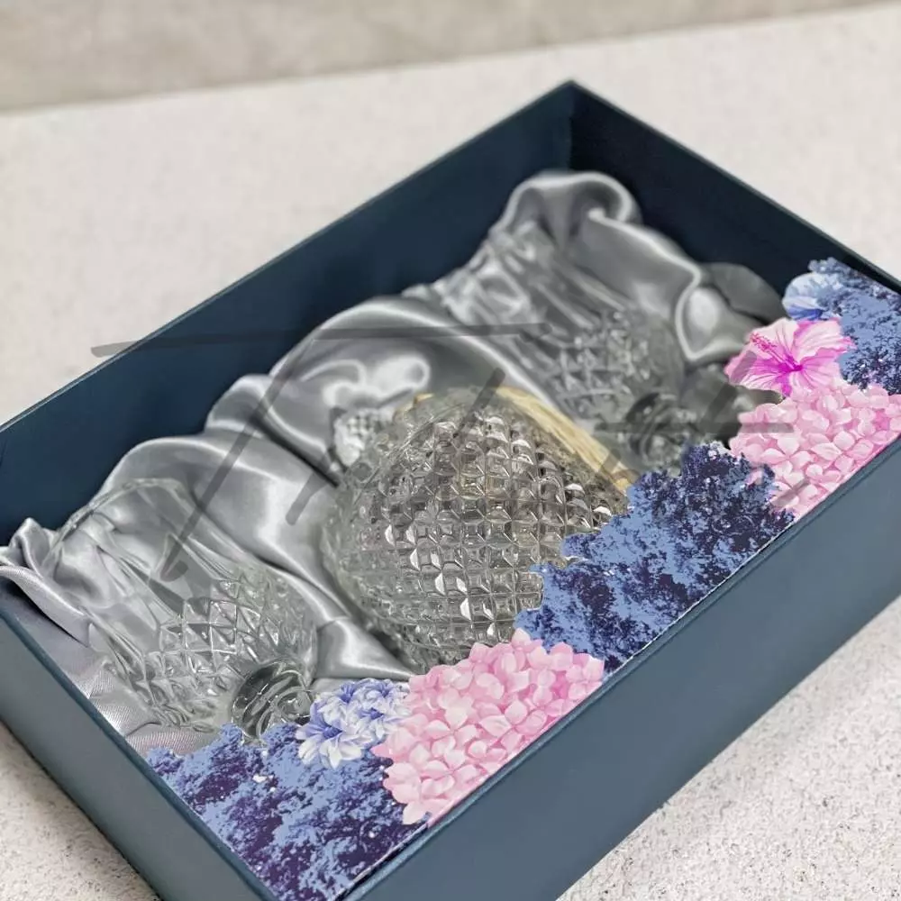 Crystal Diamond - 2 Gelas Crystal Set Packing Hardbox