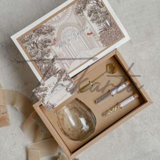 Gelas Kaca Cembung -Sendok Mawar - 2 Teh Set Box Kraft