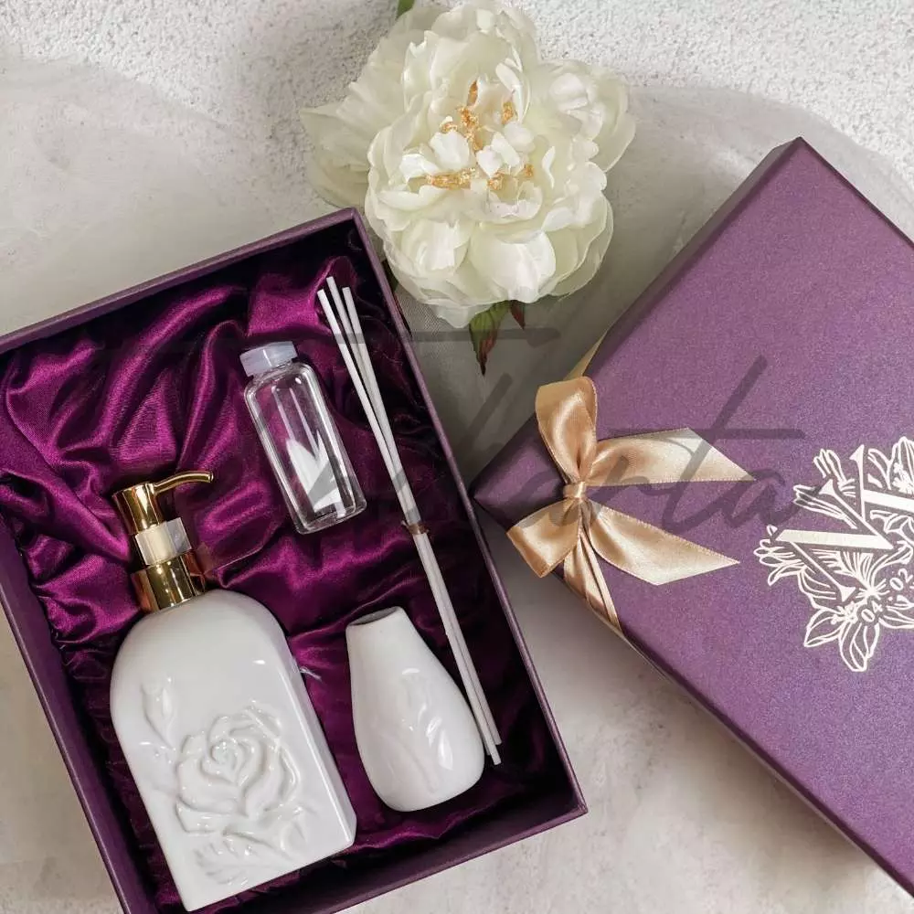 Handsoap Keramik Mawar Putih Aroma Therapy Keramik Set