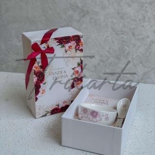 Mangkok Sendok Motif Packing Hardbox Putih Tutup Full Colour
