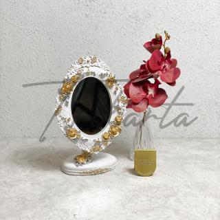 Frame Cermin White Silver