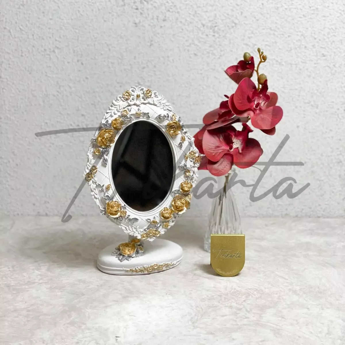 Frame Cermin White Silver