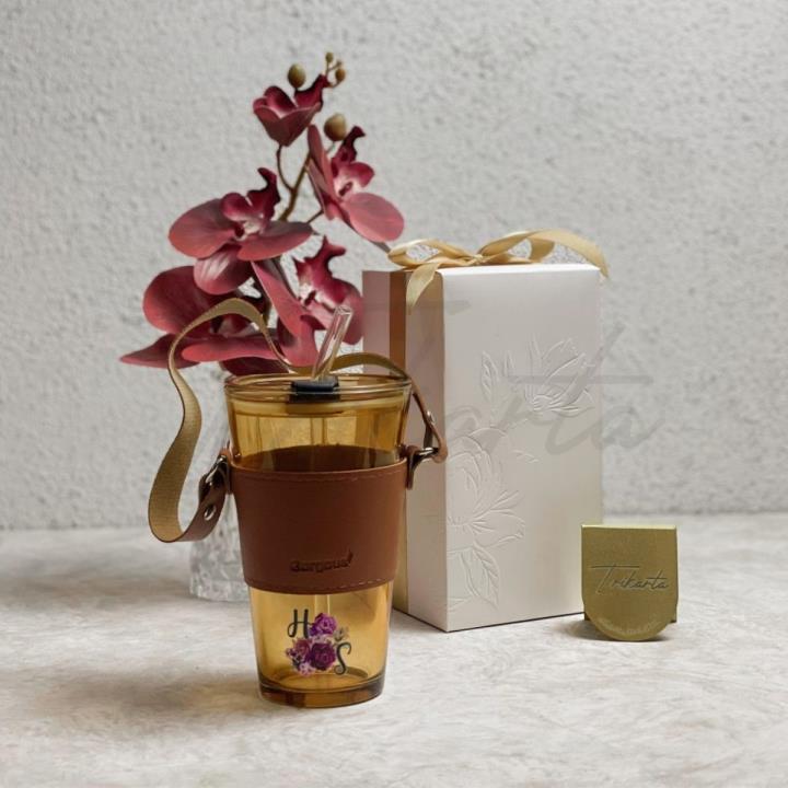 Tumbler Straw Aesthetic Tali Packing Paperbox Emboss
