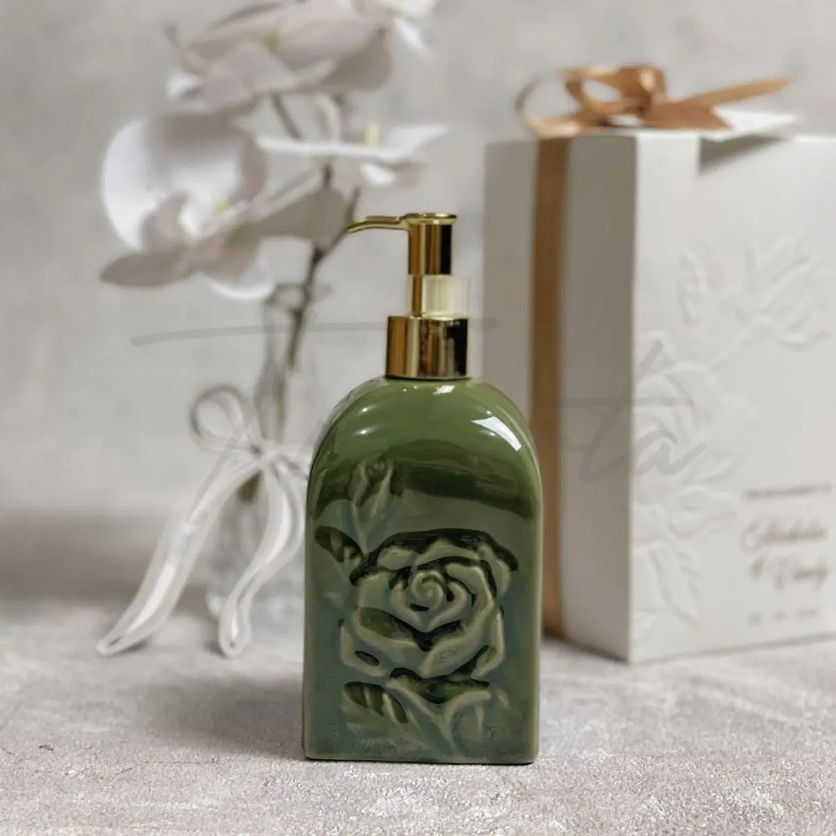Handsoap Keramik Mawar Sage Green