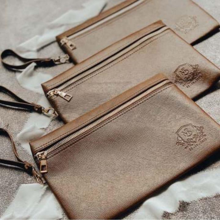 Pouch Dompet Prada Glitter Resleting Depan
