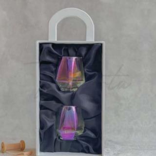 Gelas Kaca Rainbow Packing Badan Kayu